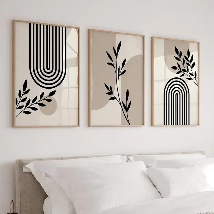 3 affiches botaniques en toile