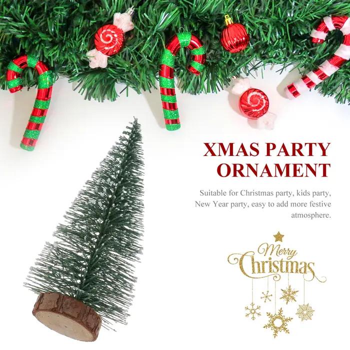 Mini décoration d'arbre de noël de 10Cm, 10 pièces, avec pin couvert de neige, ornements DIY pour Bar de fête à domicile
