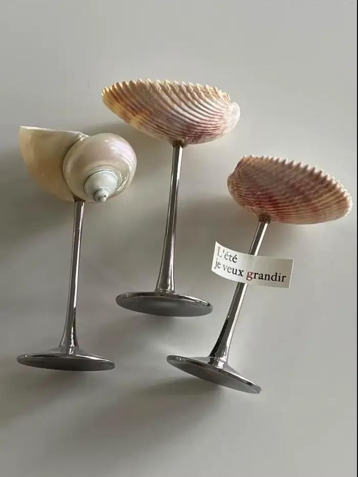 Rétro créatif naturel coquille de conque grande tasse à la main Art déco Cocktail