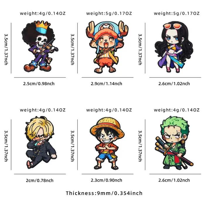Ensemble de 6 broches de personnages de dessins animés ONE PIECE, version Q, incluant Monkey D. Luffy, Roronoa Zoro, Sanji, Brook, cadeau pour amis