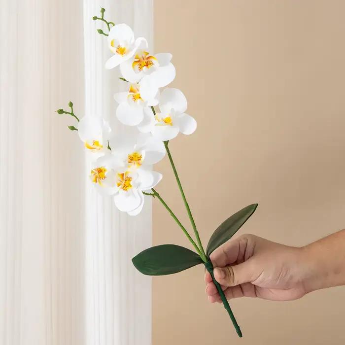 Fleurs artificielles 2 orchidées papillon fourchues maison chambre Vase Table Decor mariage jardin extérieur mariée Bouquets couronne de bricolage cadeaux