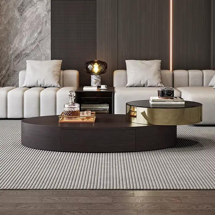 Grande Table basse ovale en bois de luxe moderne