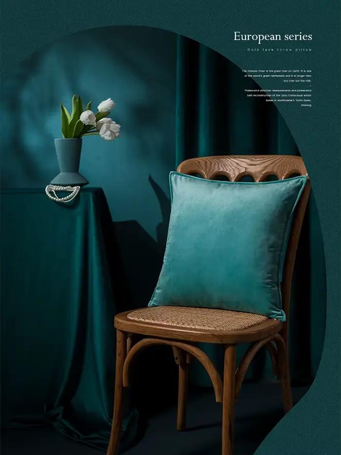 Juste de coussin en velours pour canapé