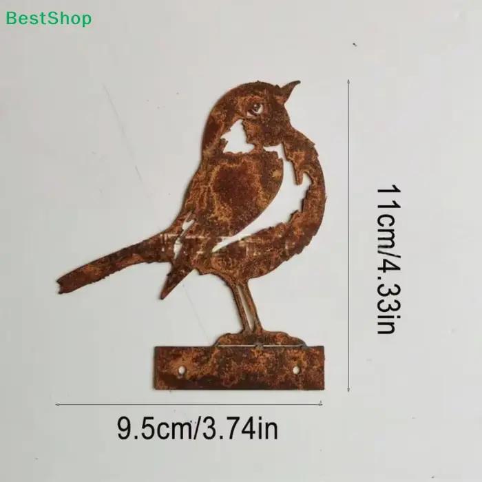 ♥ Statue d'oiseau Robin en acier Corten - Sculpture métallique rustique résistante aux intempéries pour jardin et cour