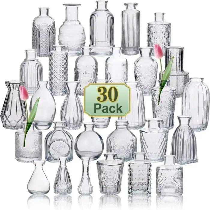 Nouvel ensemble de mini-vases en verre transparents