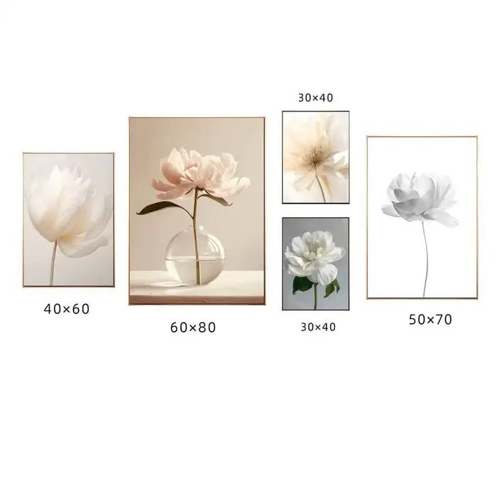 Affiche de fleurs de pivoine Beige nordique