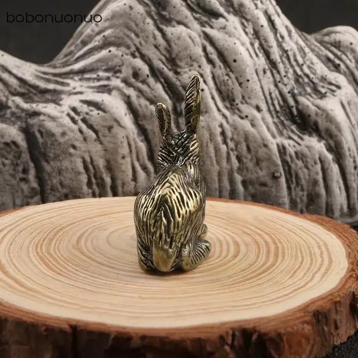 Figurines miniatures de lapin mignon en cuivre