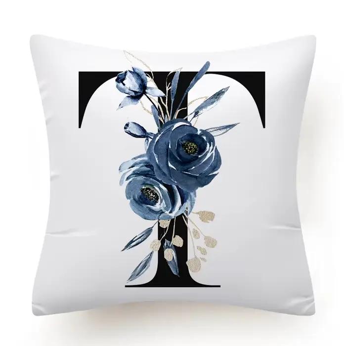Juste de coussin alphabet floral