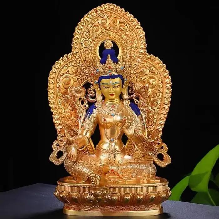 Statue de bouddha Tara vert