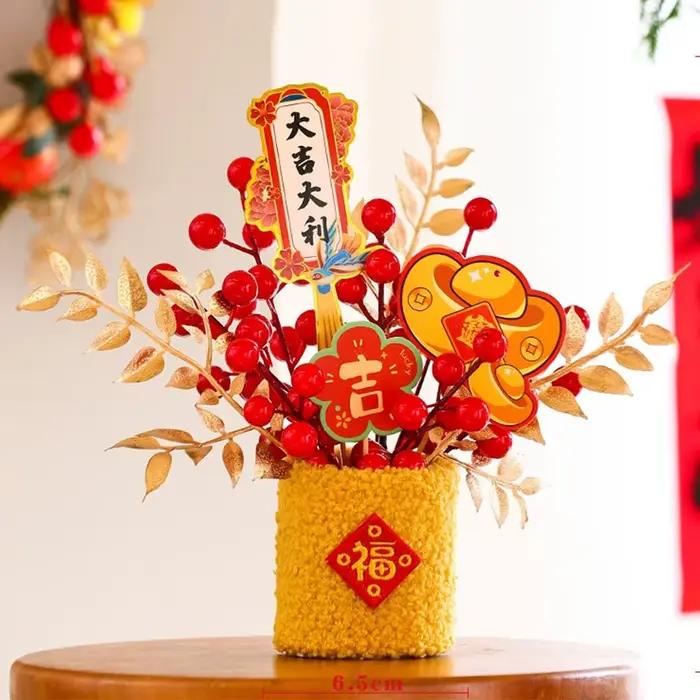 Décoration Créative du Nouvel An Chinois : Kit DIY Artisanal pour Maison Traditionnelle et Panier Décoratif