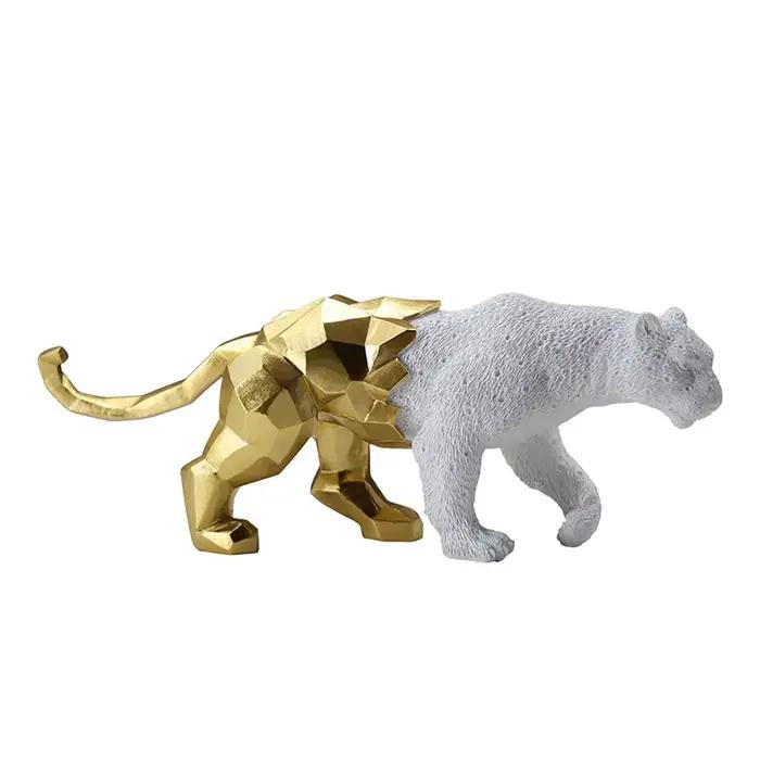 YuryFvna-Statue d'Animal Panthère en Résine