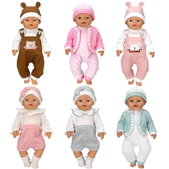 Reborn BabyDoll vêtements pyjama ensembles pour 17 "bébé poupée barboteuses enfants cadeaux de noël