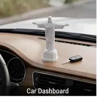 Nouvelle Statue de Christ Rédempteur Imprimée en 3D, Sculpture de Jésus en Résine Blanche, Ornement Religieux de Bureau, Symbole du Rio