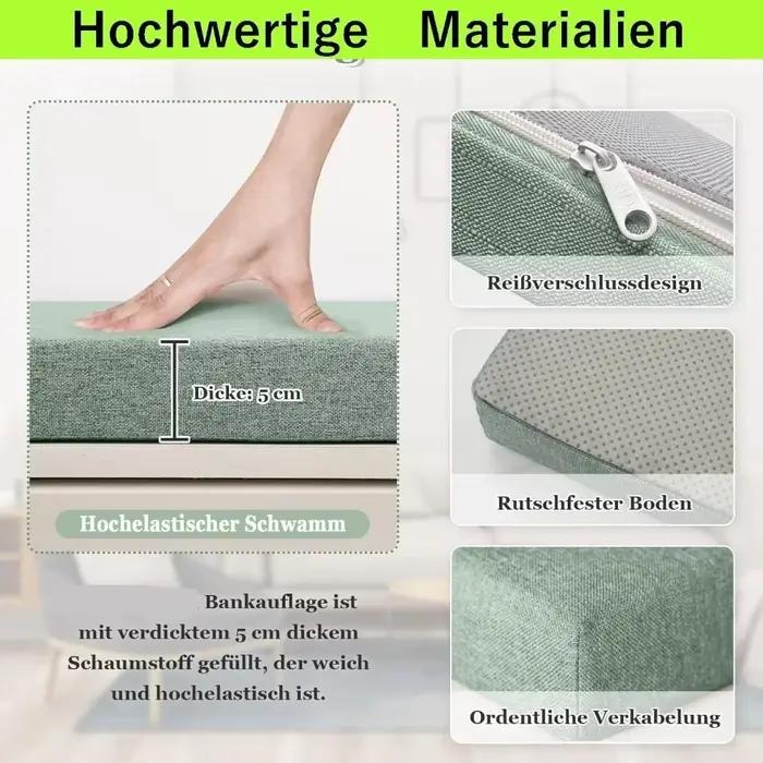 Coussins de banc personnalisés de 5 cm pour baies vitrées
