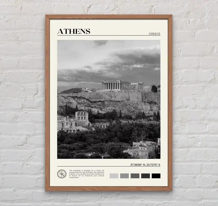 Affiche de paysage de cité européenne de voyage classique