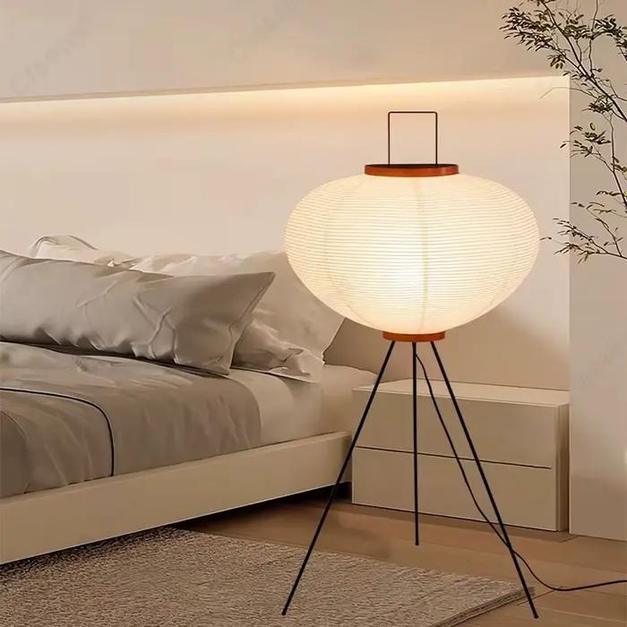Lampadaire LED en papier de riz