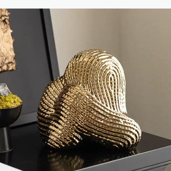 Décoration de bureau créative en céramique : Art abstrait, sculpture de rocaille, ornement paysager, décoration esthétique pour la pièce