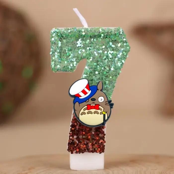 Personnages d'anime japonais bougie numérique numéro 0-9 enfants fournitures de décoration de gâteau d'anniversaire fournitures d'accessoires de fête de dessin animé