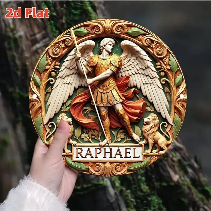 Statue Arcange Raphael 2D – Plaque décorative murale pour maisons