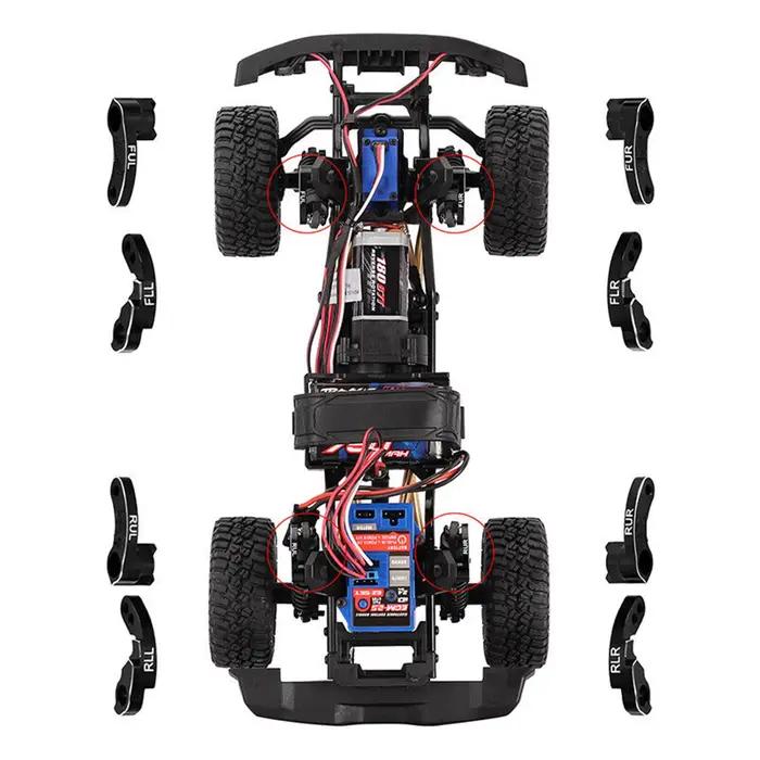 Lame flexible de choc 1 jeu pour TRX4M, supports de choc avant et arrière, Kit de levage pour Traxxas TRX4M 1/18 RC, accessoires de voiture