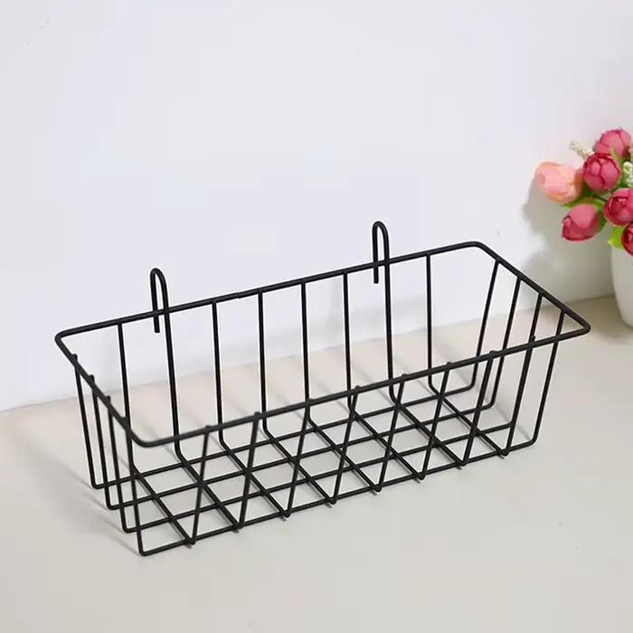 ▪ Panier de rangement décoratif en métal, support mural en grille de fer DIY pour pot de fleurs, étagère suspendue, cadre mural en maille, présentoir, décoration intérieure