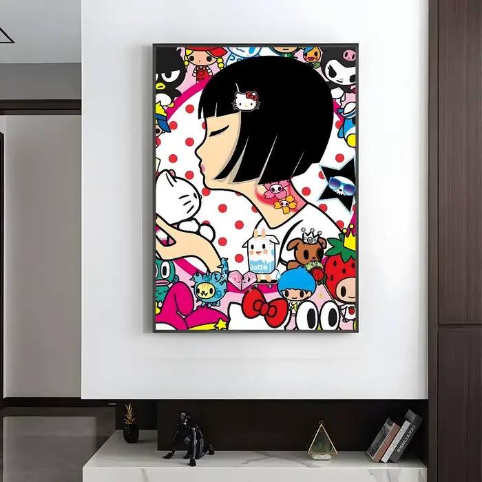Kawaii t-touidoki Anime affiche HD art collant mur étanche maison salon chambre décoration esthétique