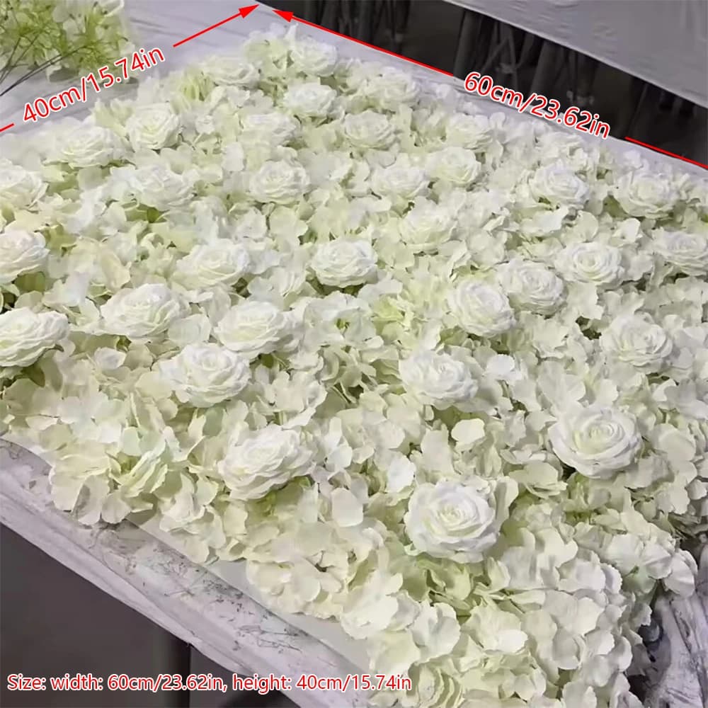Fond de panneau mural de fleurs roses, mur de fleurs de roses en soie 3D de 70x78 pouces pour mariag