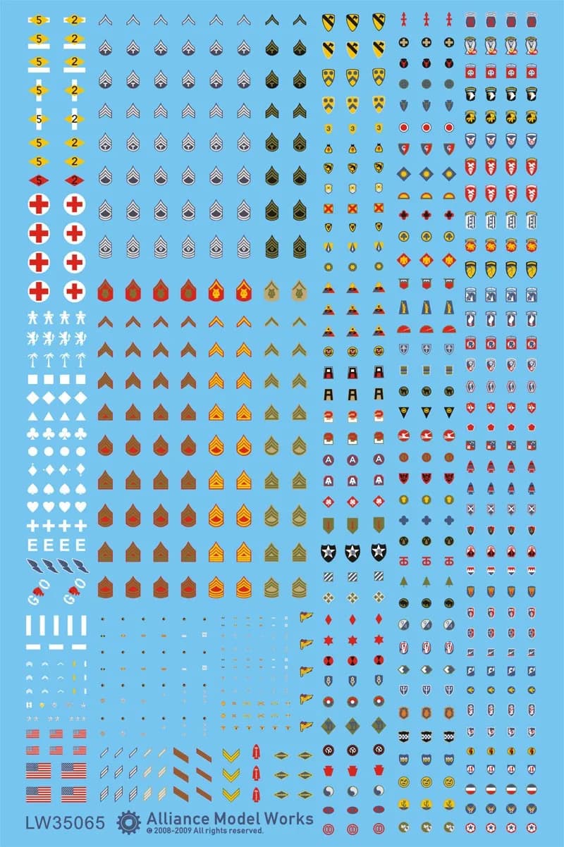 Autocollants de kits d'amélioration de détails, ensemble d'insignes de l'armée américaine de la seco