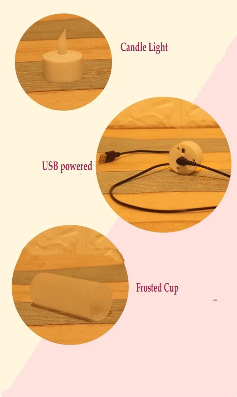 Bougies électroniques rechargeables par USB, 4 pièces, bougies décoratives à LED, sans cire, pour No