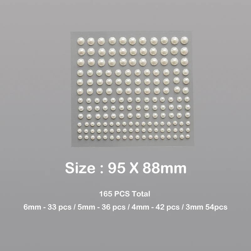 1 feuille d'autocollants de décoration de perles semi-circulaires en plastique pour bricolage artisa
