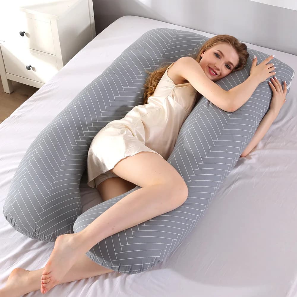 Oreiller multifonctionnel pour femmes enceintes, en forme de U, Support de sommeil pour femmes encei