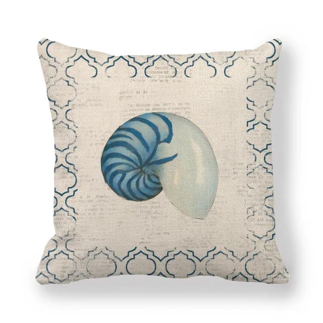 Housse de coussin en forme de coquille de mer, taie d'oreiller en lin, étoile de mer, décoration de 