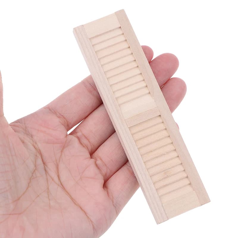 Volets miniatures en bois pour maison de poupée 1:12, 2 pièces, bricolage, fenêtre, meubles, accesso