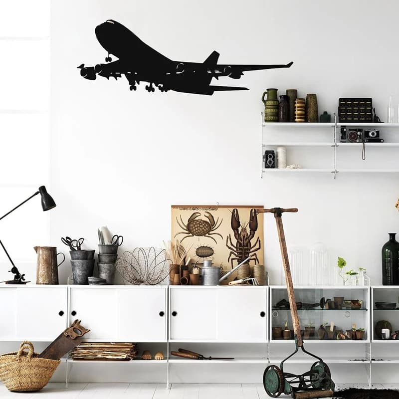 Autocollants muraux d'avion réalistes, autocollant mural amovible en vinyle pour la maison, décorati