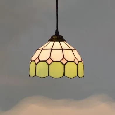 Lampe Marocaine Colorée de Style Méditerranéen, Abat-Jour en Verre Mosaïque, Suspension LED pour Sal