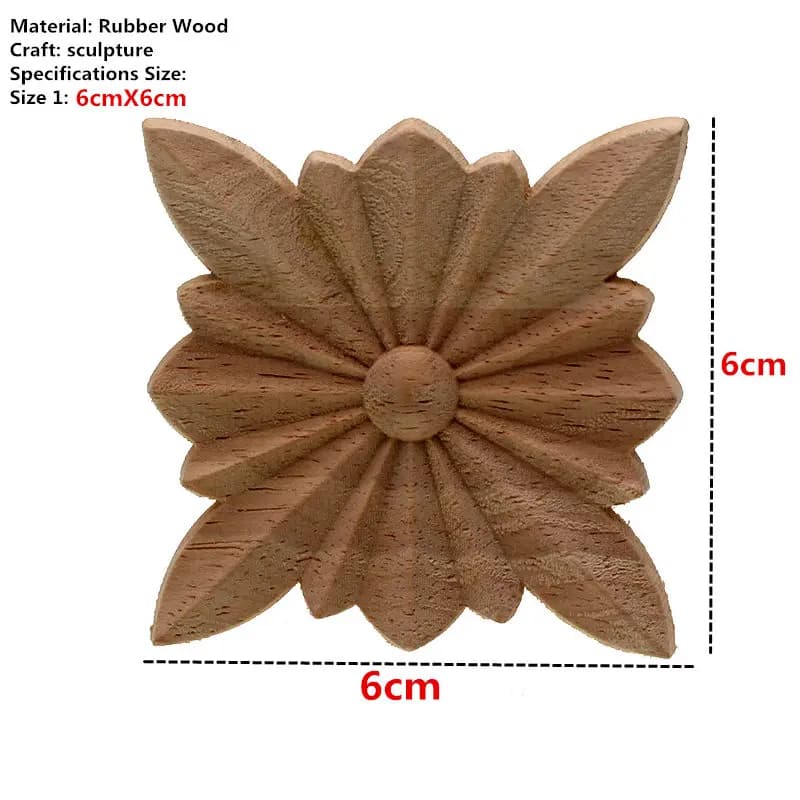 VZLX Vintage bois non peint sculpté coin onlie Applique cadre arrière-plan meubles maison mur armoir