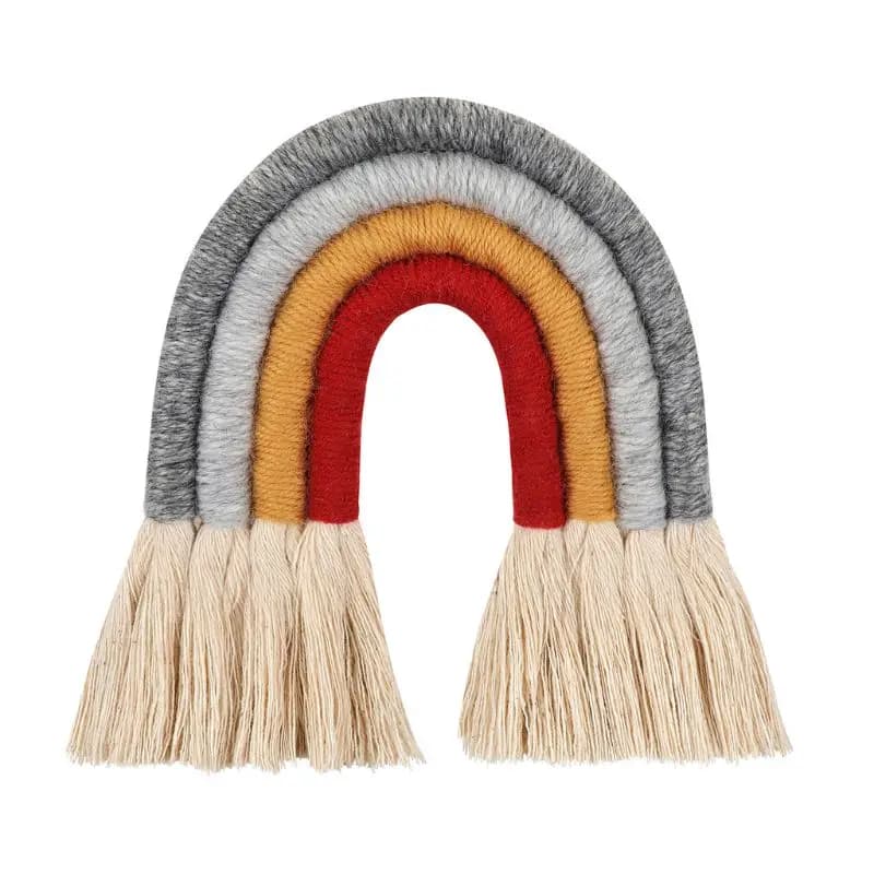 Arc-en-ciel mural suspendu en macramé, décoration colorée pour la maison style Boho, accessoires pou