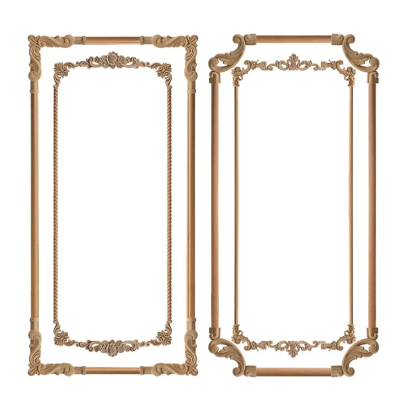 Appliques en bois fleur d'angle, sculpture exquise, meubles naturels, moulures en bois, accessoires 