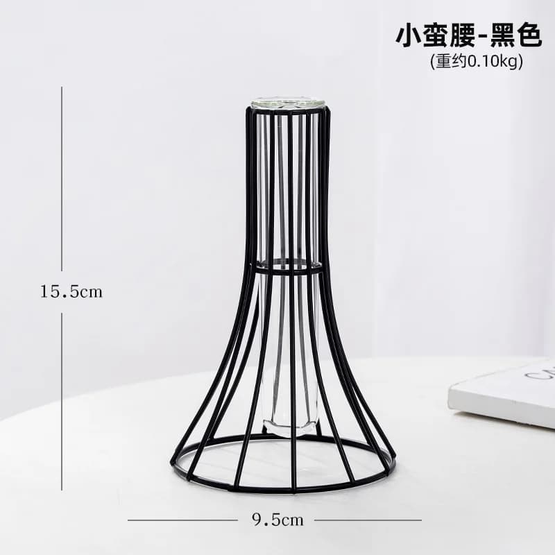 Vase en verre doré Simple nordique, Vase de plantes hydroponiques, Tube à essai en verre géométrique