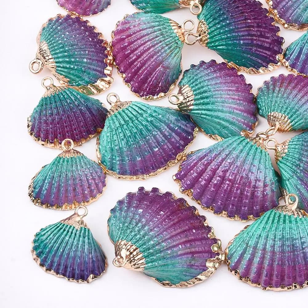 Peinture en aérosol et galvanoplastie colorée, coquillages de mer, breloques, bijoux, bricolage, déc