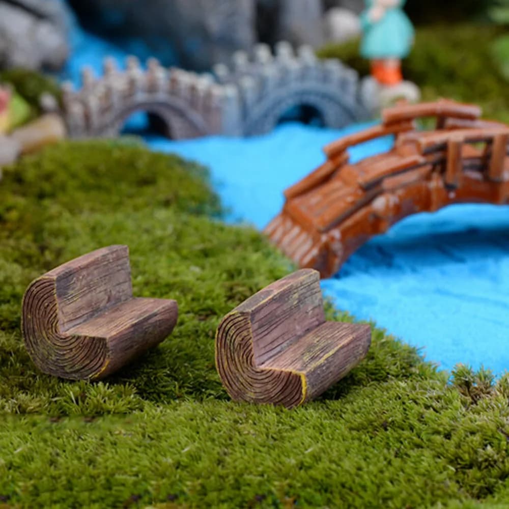 Jolis accessoires de décoration pour la maison, Mini jardin, banc de siège de parc Miniature, artisa