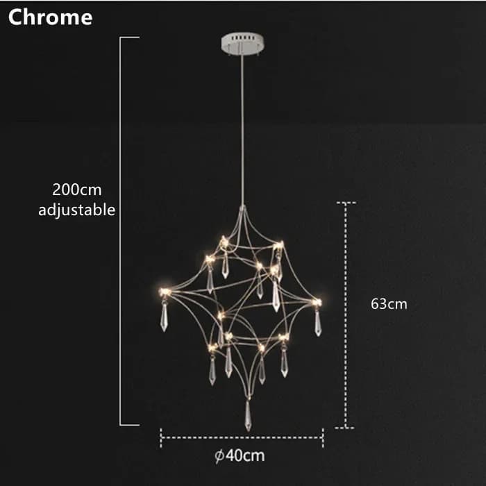 Mira Quasar-Lampe LED Suspendue en Clip localité au Design de Ludéviation Chromé, Luminaire Décorati