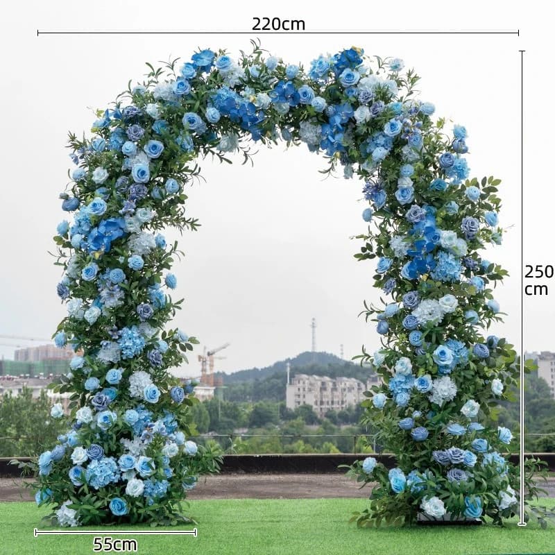 Décoration de mariage en plein air, orchidée papillon artificielle bleue, Arrangement d'arc d'activi