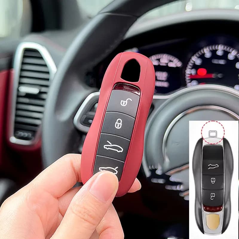 ABS Bordeaux rouge voiture télécommande clé intelligente housse accessoires pour Porsche Panamera Ma