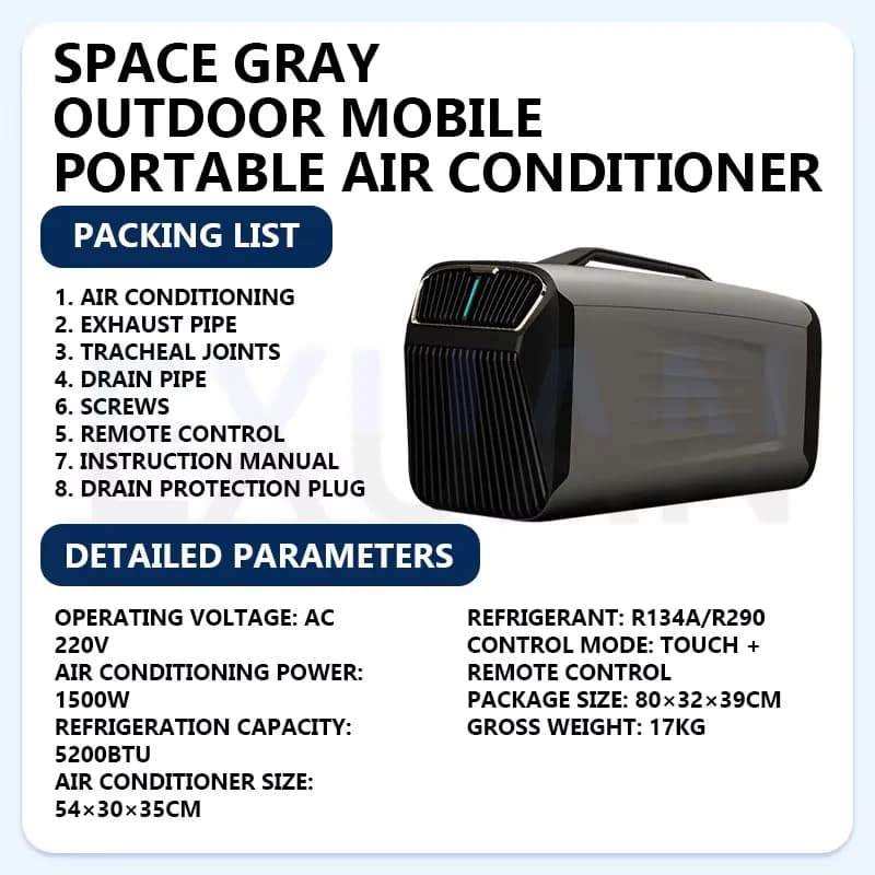 Climatiseur portable, climatisation mobile pour camping-car, tente, camion, stationnement, extérieur