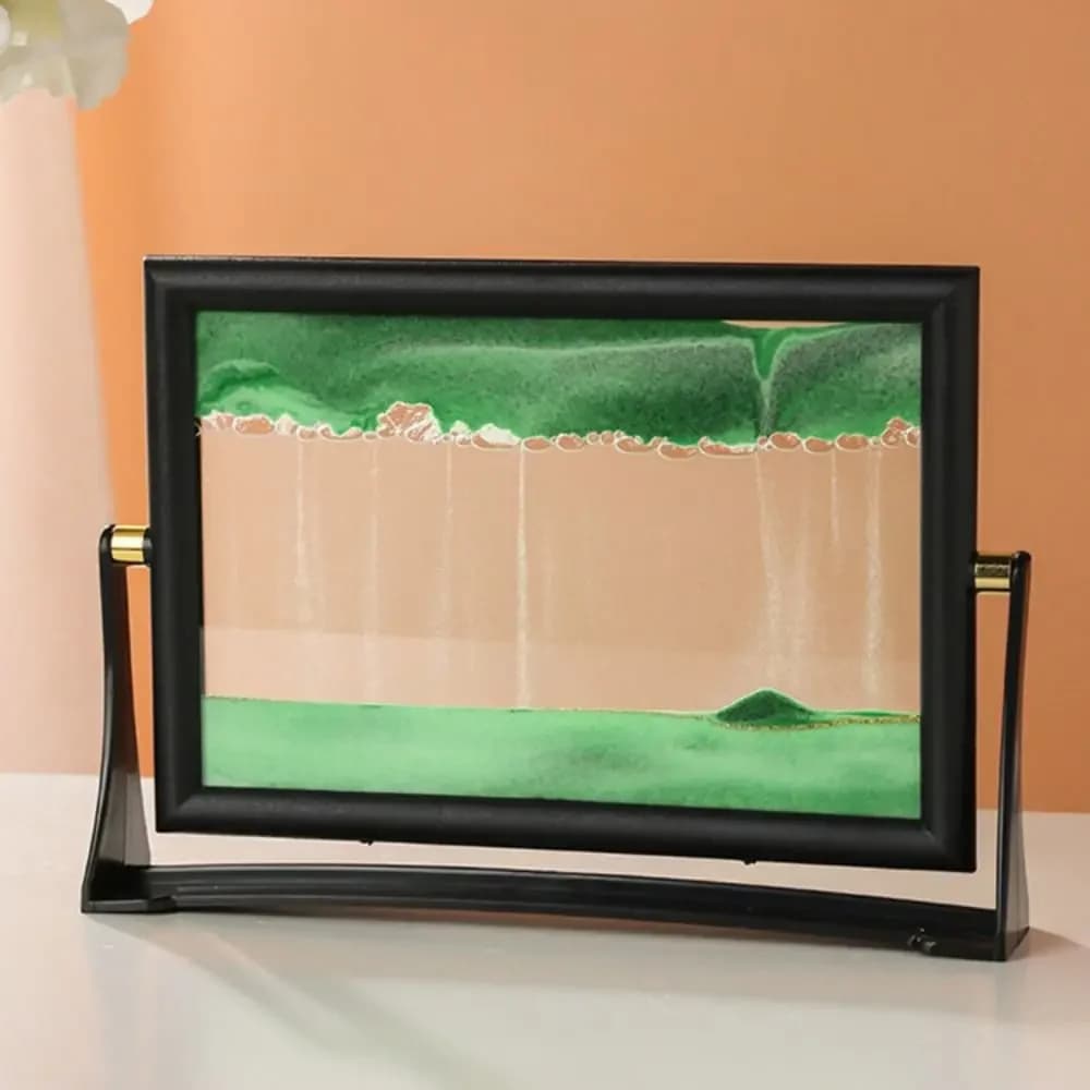 Tableau d'art de sable mouvant rotatif, décoration intérieure, peinture de sable mouvant en verre, p