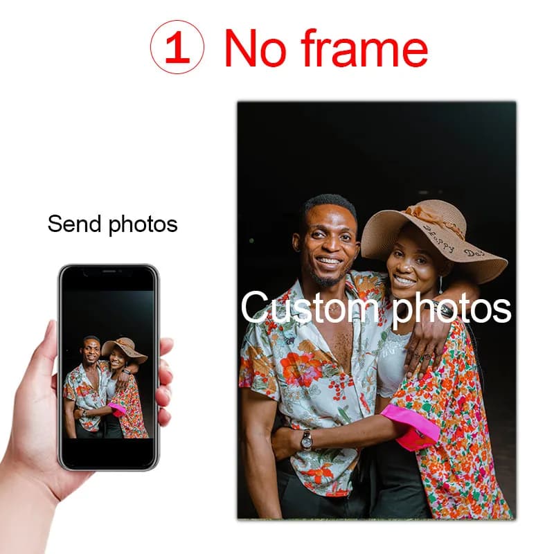 Affiche photo personnalisée avec cadre DIY ou sans cadre pour la décoration de la pièce, envoyer une