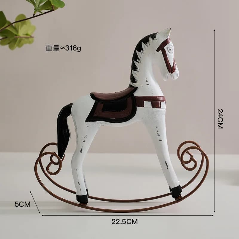 Ornement de cheval en bois rétro nordique, accessoires de bureau créatifs, ornement de bureau, décor
