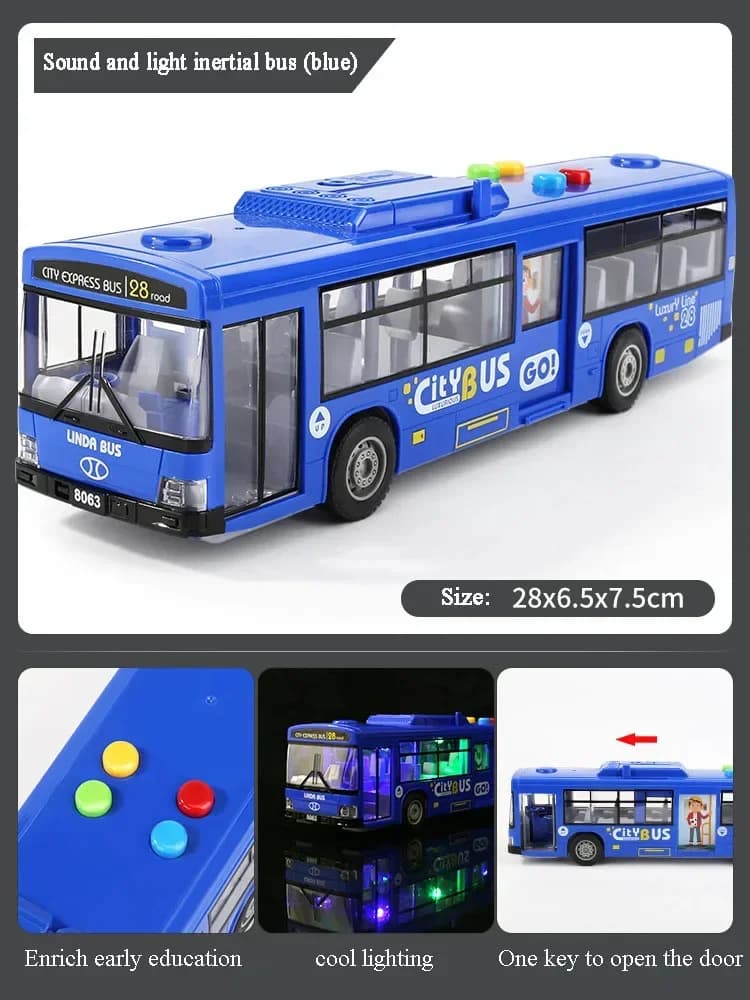 Bus de Simulation de haute qualité, grande taille, résistant aux chutes, musique légère, modèle de B
