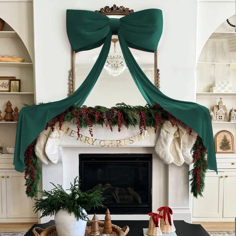 Grand nœud papillon de noël en Satin, 50x180cm, élégant, décoratif de noël, bricolage, ruban mignon,